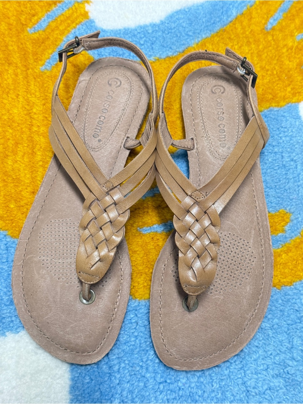 Corso Como Women’s Tan Braided Thong Sandals NEW!